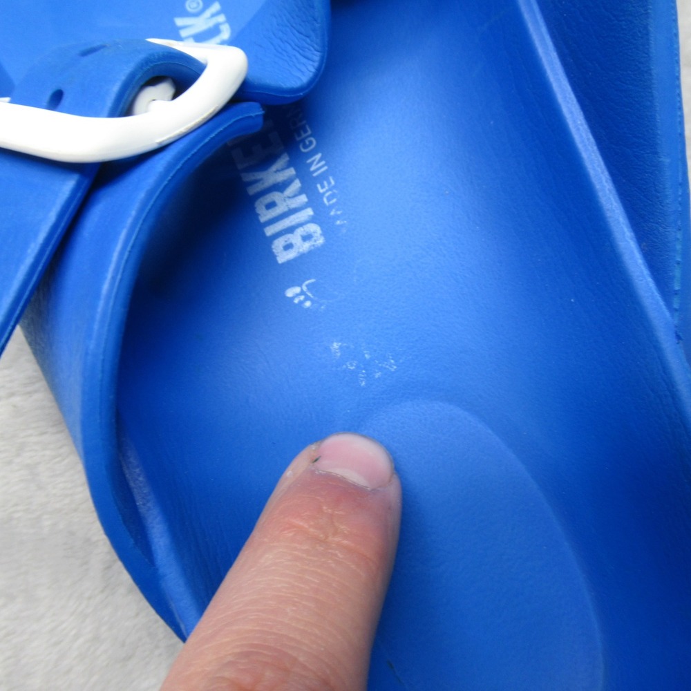 Birkenstock Unisex Sandals W8 M6 Blue Gizeh EVA Thong Adjustable Buckle Strap - Picture 11 of 13